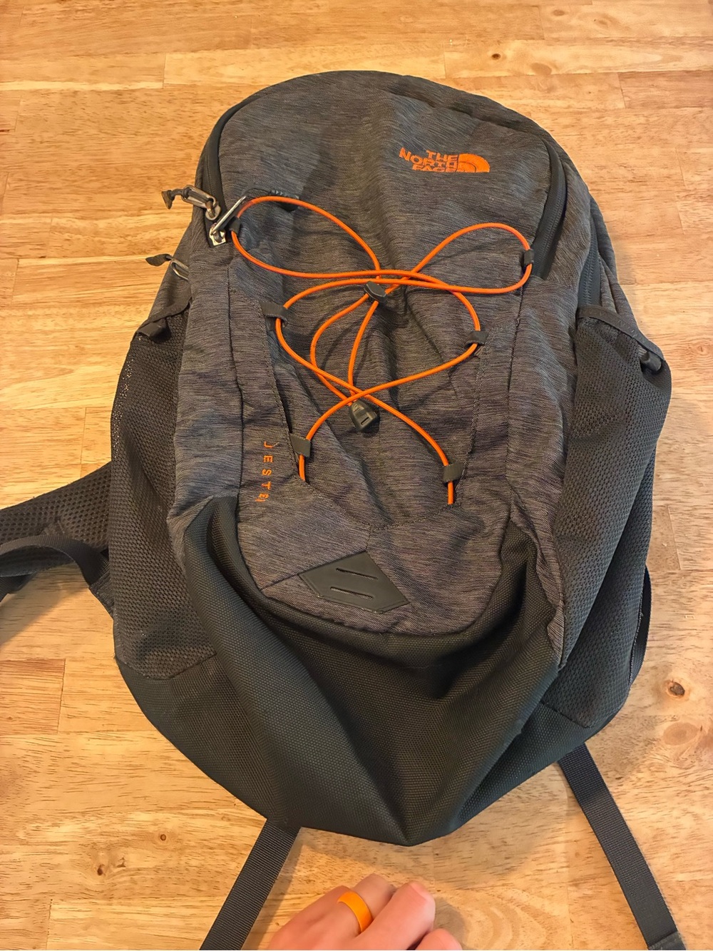 The North Face Jester Backpack Black Grey FlexVent Laptop Bag Bungee Hiking